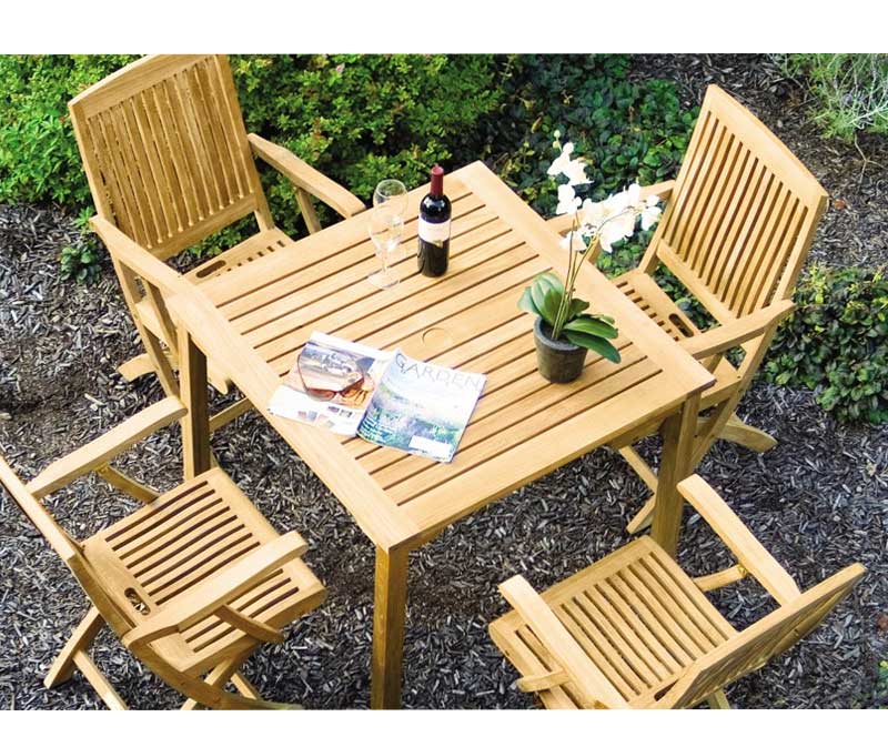 Teak Brunswick 36" Square Dining Table by Three Birds Casual - Image 2